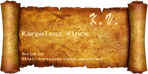 Karpelesz Vince névjegykártya